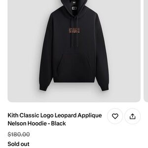 Kith Black Hoodie with Leopard Applique